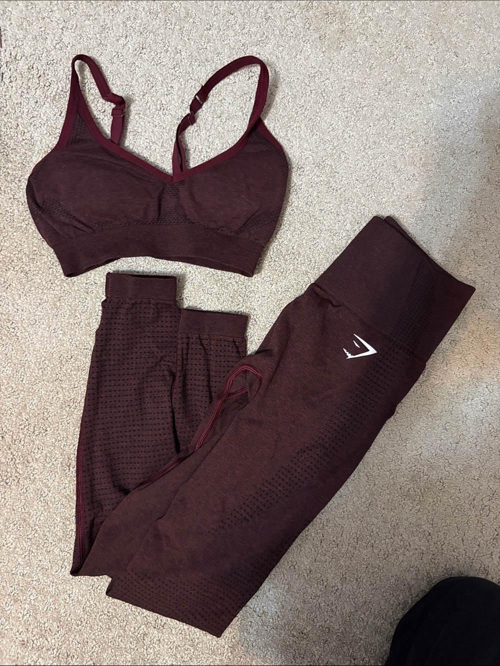 Gymshark Burgundy Active Set - Sports Bra & Leggings